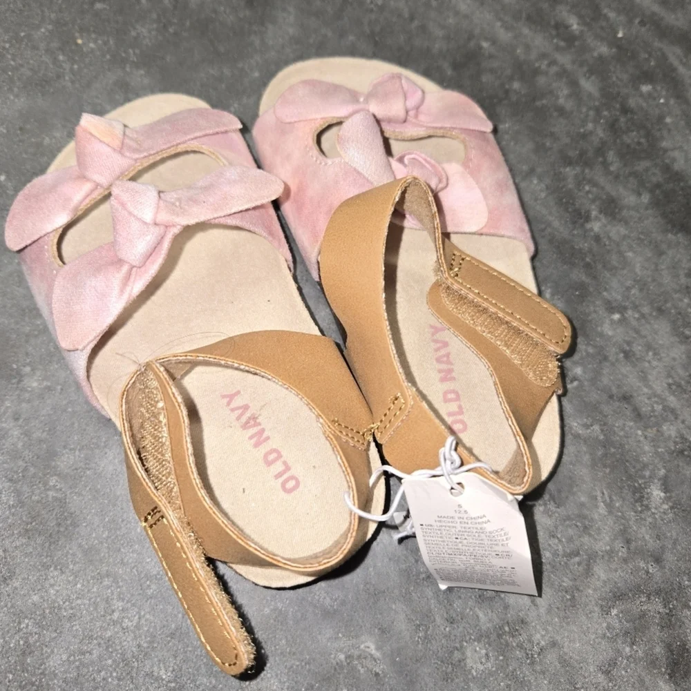 Old Navy Pink and Tan Baby Sandals